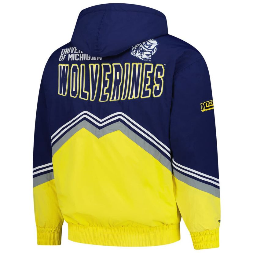 NCAA Navy/Maize Michigan Wolverines Throw It Back Retro Full-Zip Windbreaker Jacket