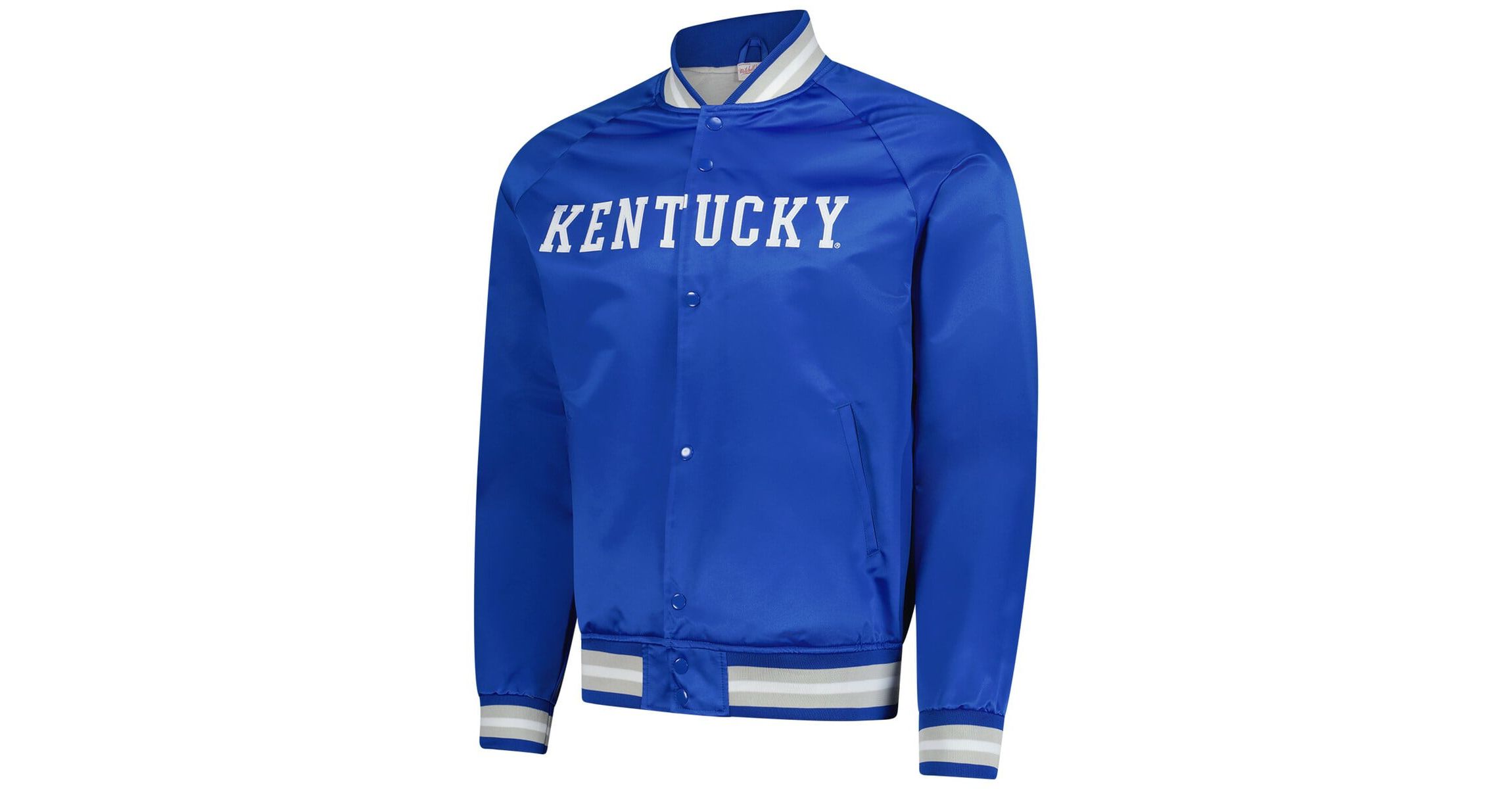 NCAA Kentucky Wildcats Lightweight Satin Raglan Full-Snap Jacket