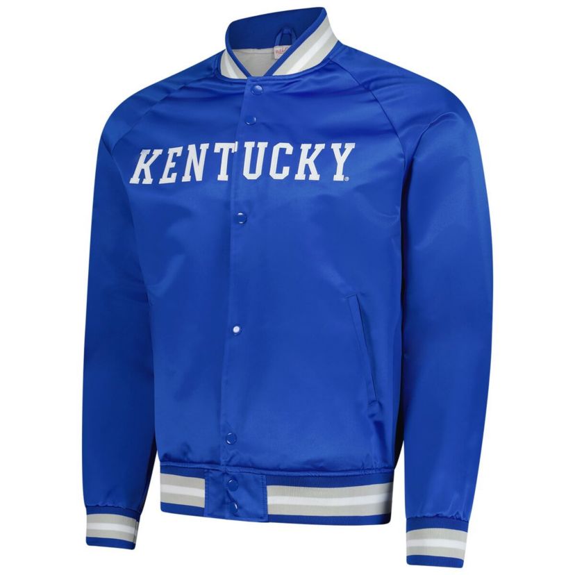 NCAA Kentucky Wildcats Lightweight Satin Raglan Full-Snap Jacket