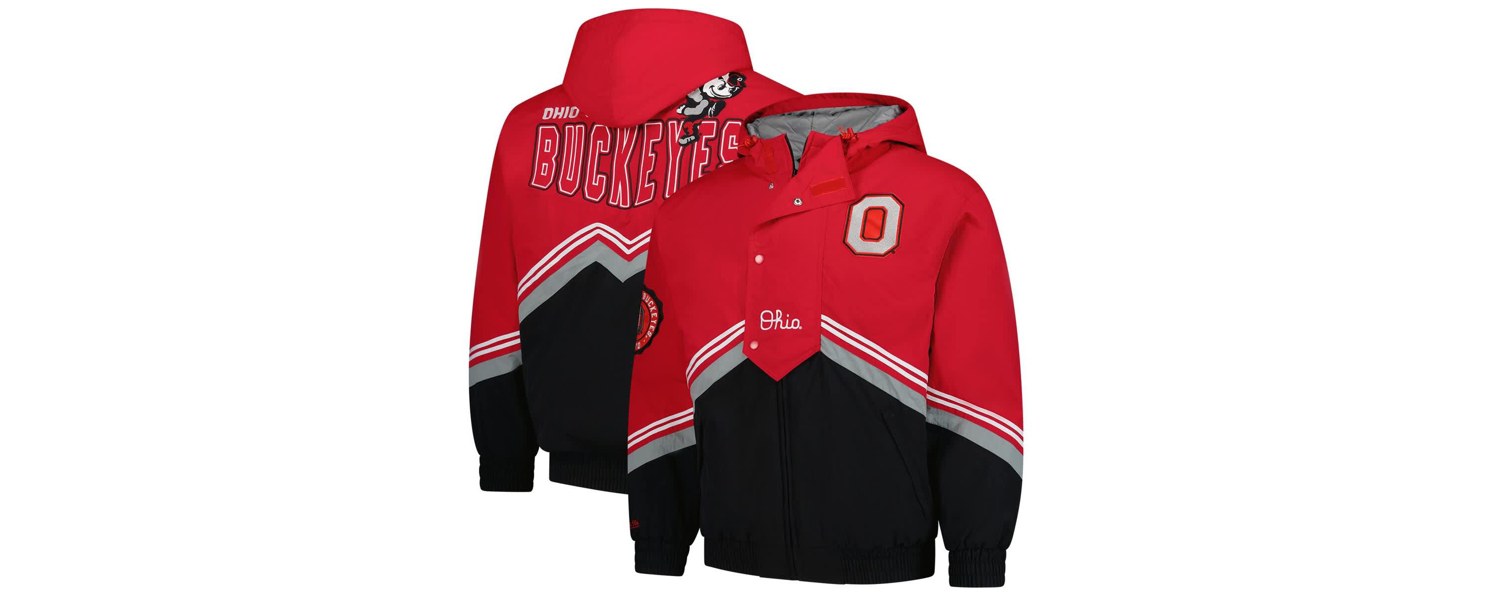 NCAA Scarlet/Black Ohio State Buckeyes Throw It Back Retro Full-Zip Windbreaker Jacket