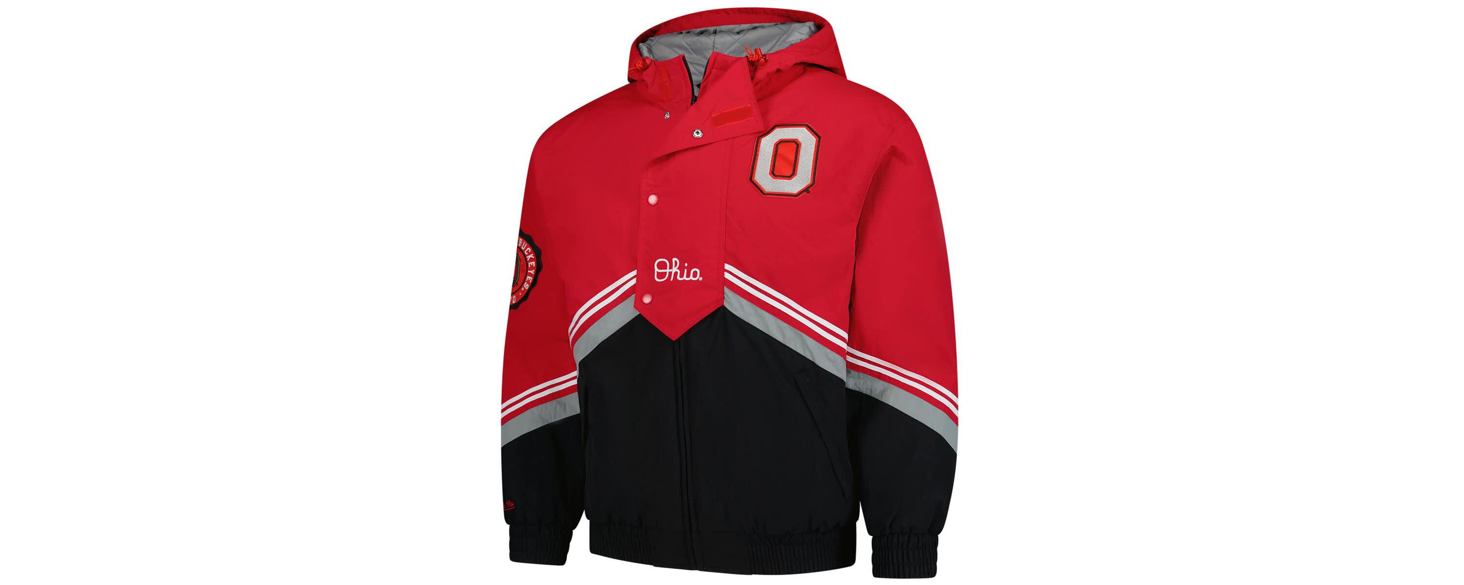 NCAA Scarlet/Black Ohio State Buckeyes Throw It Back Retro Full-Zip Windbreaker Jacket
