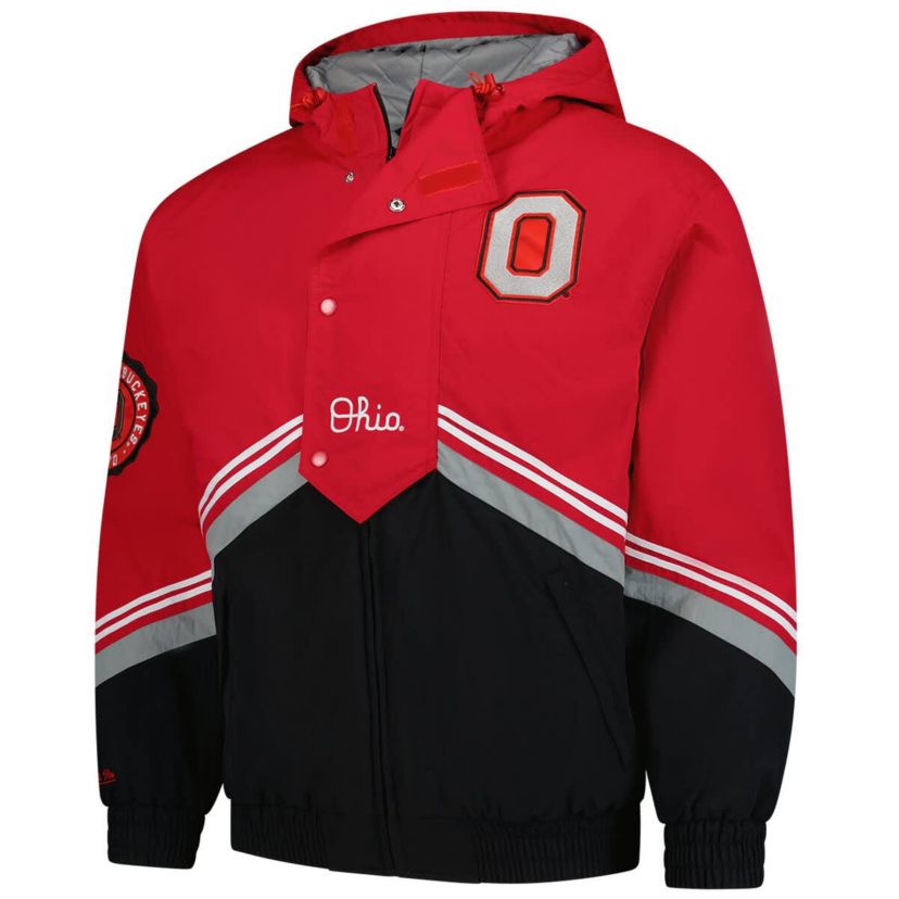 NCAA Scarlet/Black Ohio State Buckeyes Throw It Back Retro Full-Zip Windbreaker Jacket