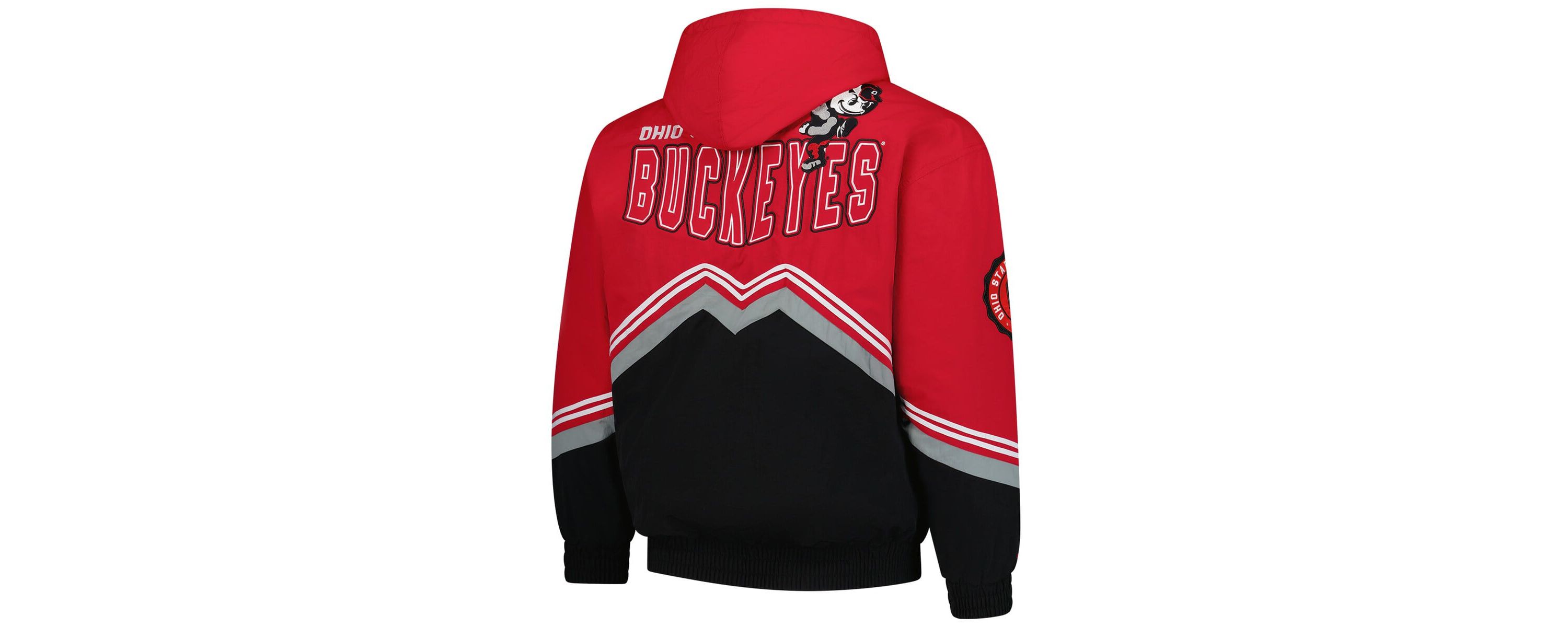 NCAA Scarlet/Black Ohio State Buckeyes Throw It Back Retro Full-Zip Windbreaker Jacket