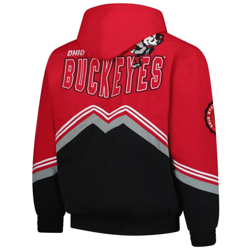 NCAA Scarlet/Black Ohio State Buckeyes Throw It Back Retro Full-Zip Windbreaker Jacket