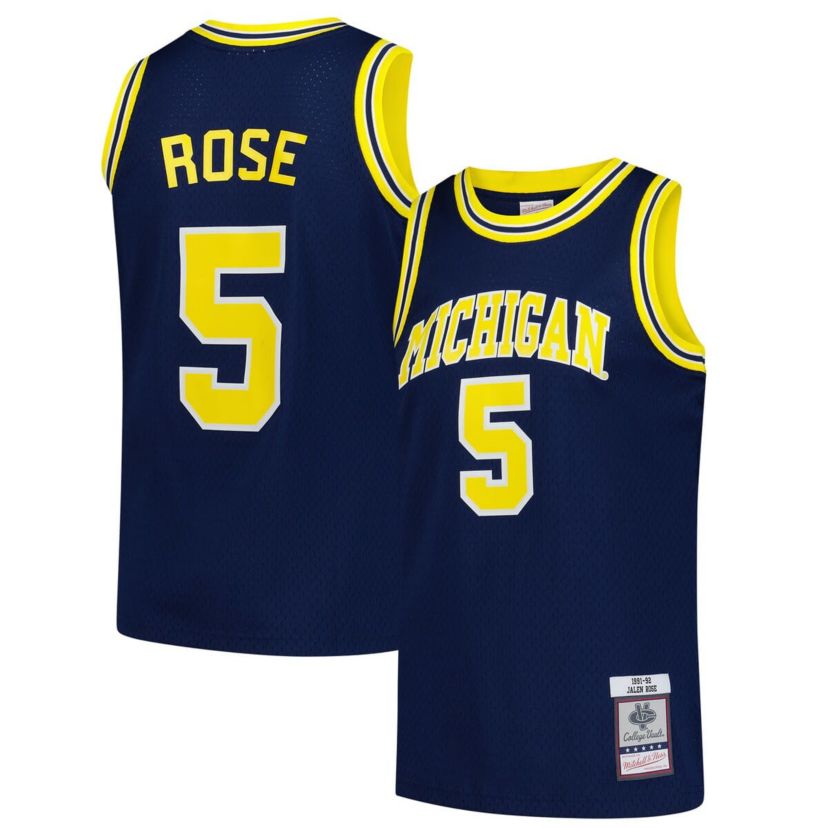 NCAA Jalen Rose Michigan Wolverines 1991/92 Swingman Jersey