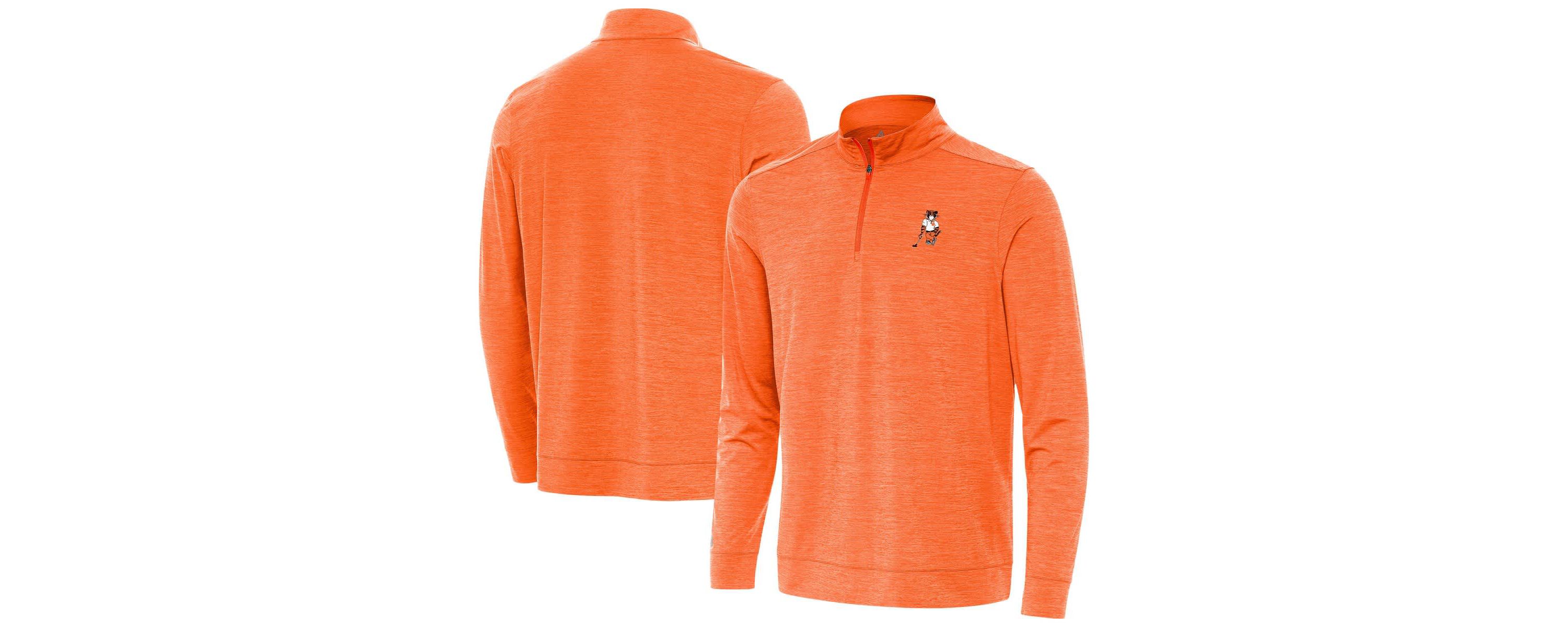 Clemson Tigers NCAA Clemson Standing Tiger Golf Bright Quarter-Zip Pullover