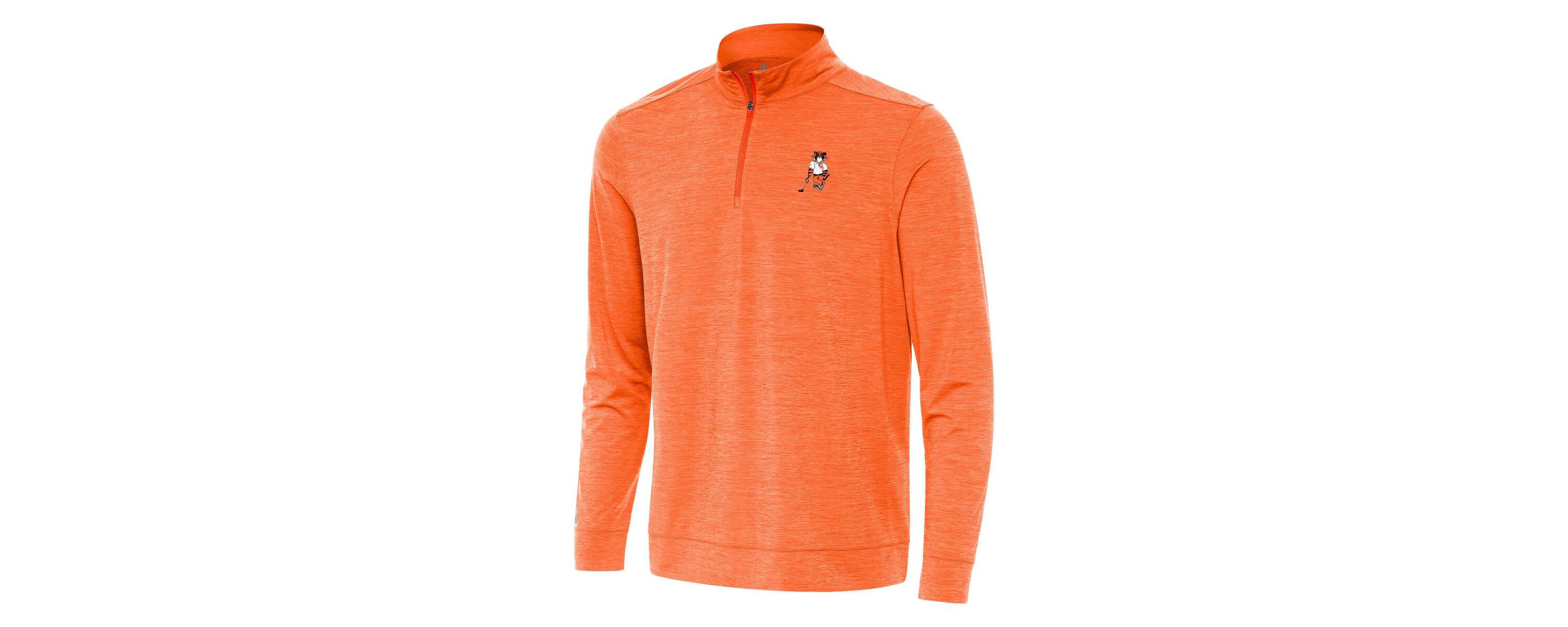 Clemson Tigers NCAA Clemson Standing Tiger Golf Bright Quarter-Zip Pullover