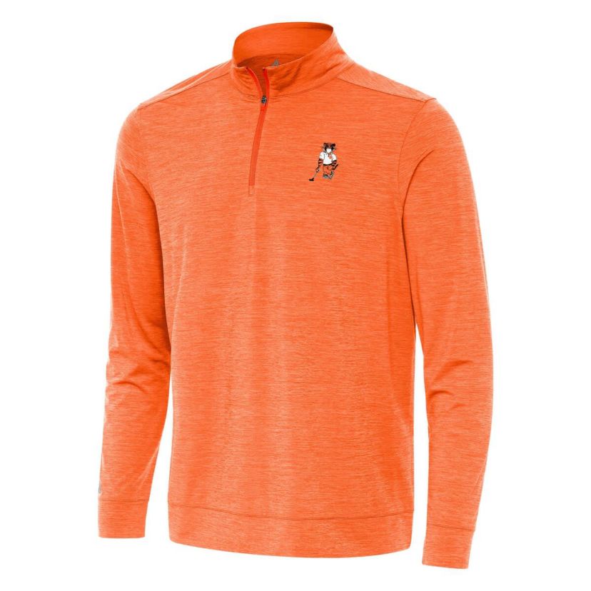 Clemson Tigers NCAA Clemson Standing Tiger Golf Bright Quarter-Zip Pullover