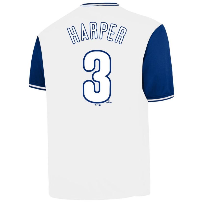 MLB Bryce Harper Philadelphia Phillies Big & Tall Name & Number Birdeye V-Neck T-Shirt