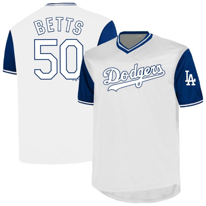 MLB Mookie Betts Los Angeles Dodgers Big & Tall Name & Number Birdeye V-Neck T-Shirt