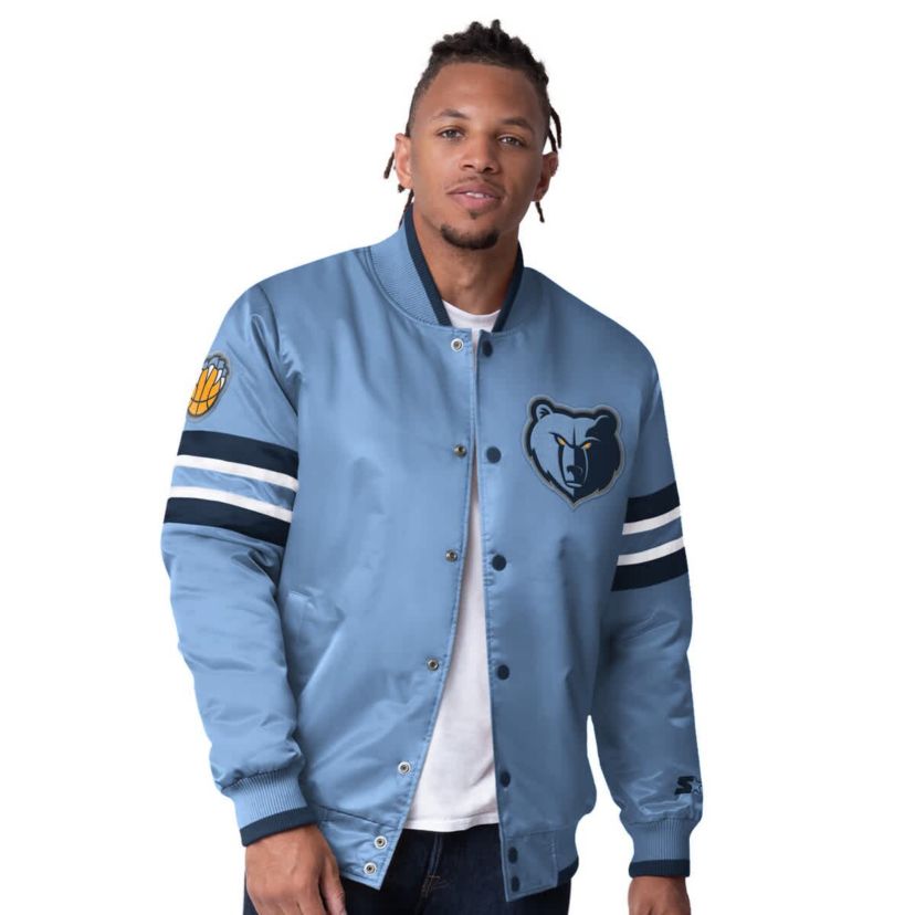 NBA Light Memphis Grizzlies Scout I Full-Snap Varsity Jacket