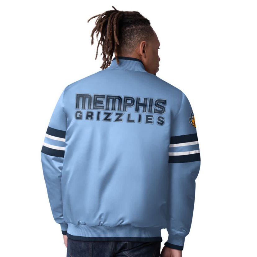 NBA Light Memphis Grizzlies Scout I Full-Snap Varsity Jacket
