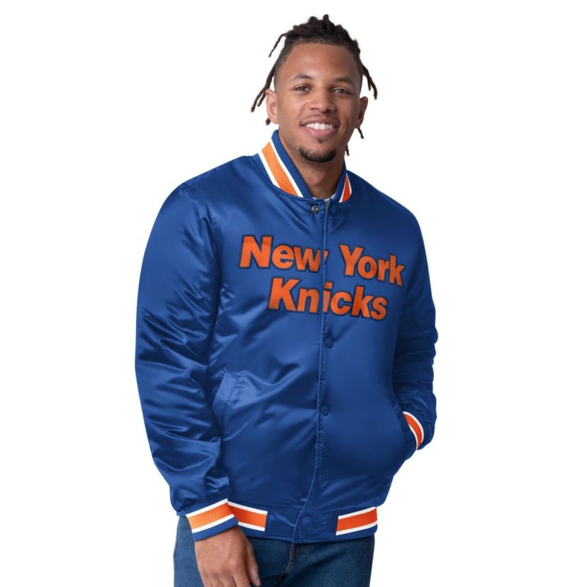 NBA New York Knicks Reversible Satin Full-Snap Varsity Jacket