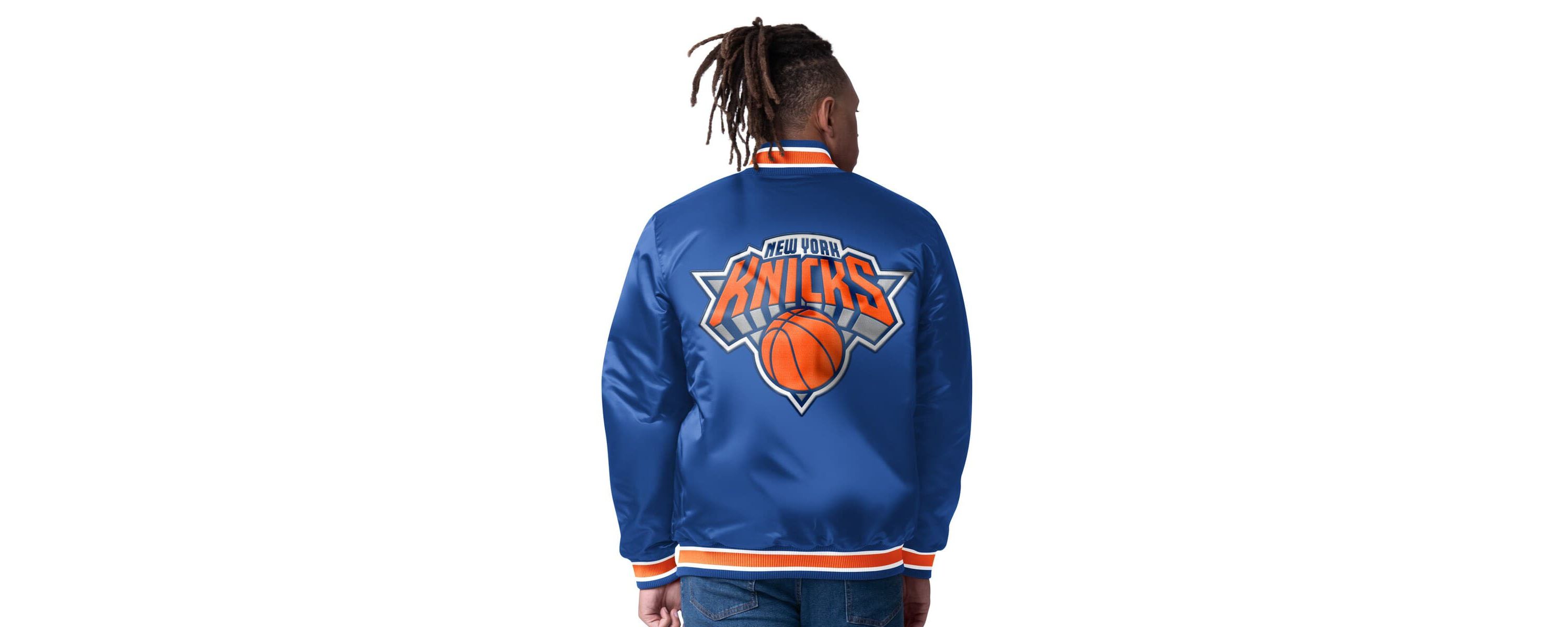 NBA New York Knicks Reversible Satin Full-Snap Varsity Jacket