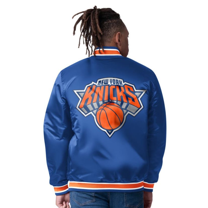 NBA New York Knicks Reversible Satin Full-Snap Varsity Jacket
