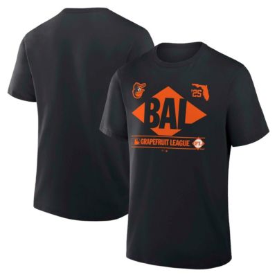 Men's MLB Fanatics Baltimore Orioles 2025 Spring Training Grapefruit League True Icon T-Shirt, Black, Small