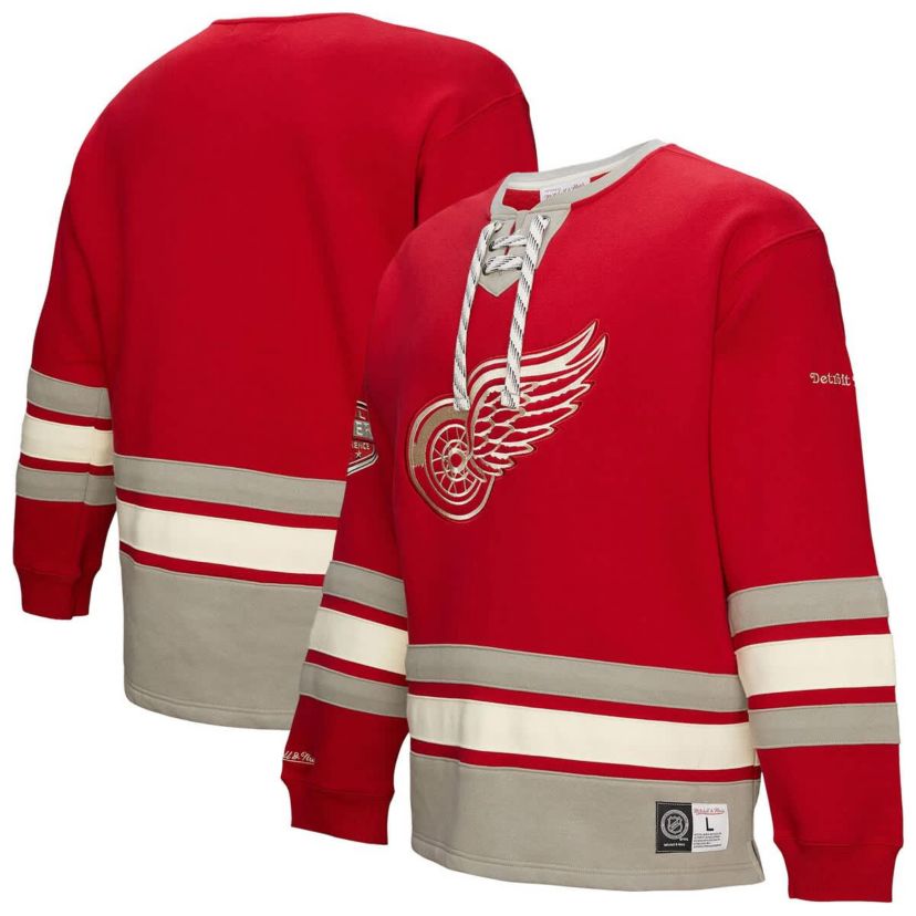 NHL Detroit Wings Lace-Up Pullover Sweatshirt