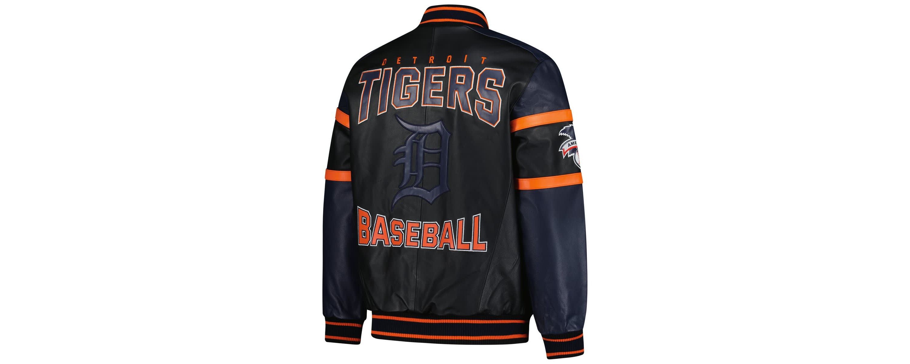 MLB Detroit Tigers Full-Zip Leather Varsity Jacket