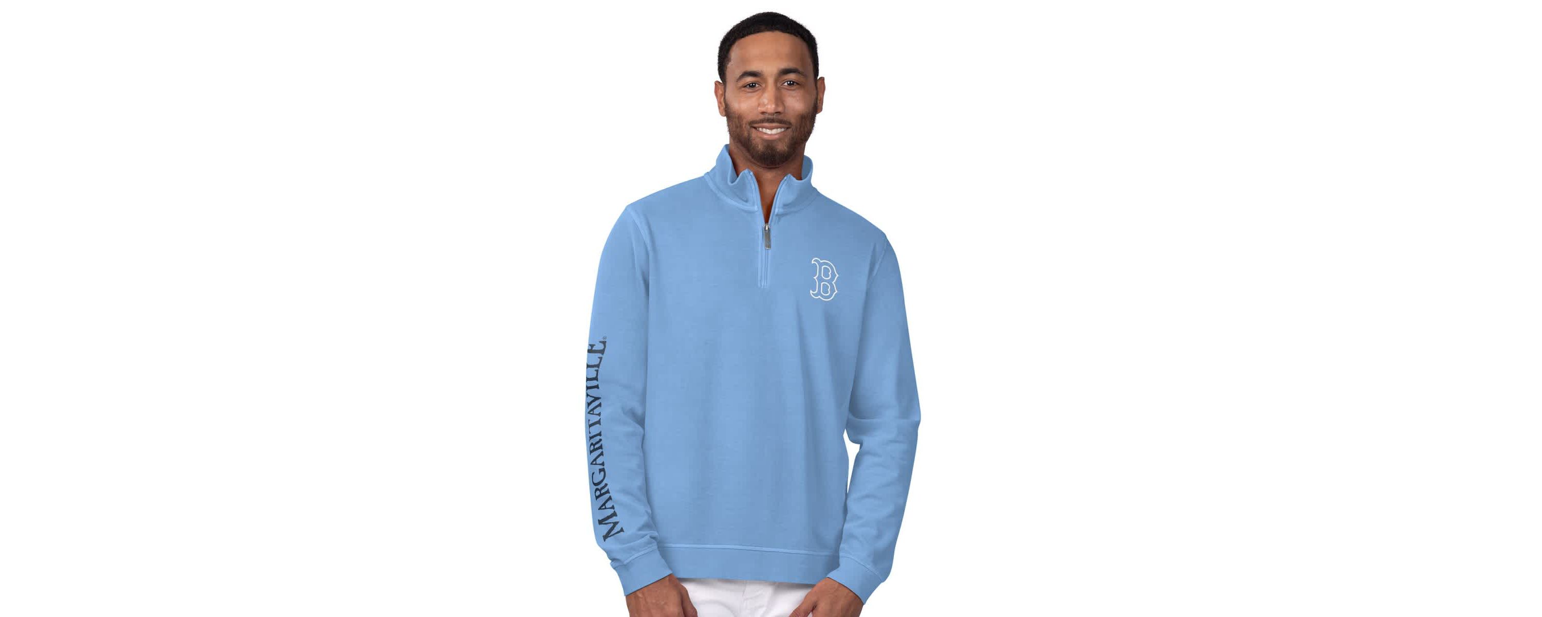 Boston Red Sox MLB Light Boston Sox First Pitch Quarter-Zip Pullover Top