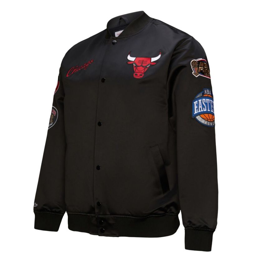NBA Chicago Bulls Hardwood Classics Blackout Collection Satin Full-Zip Jacket