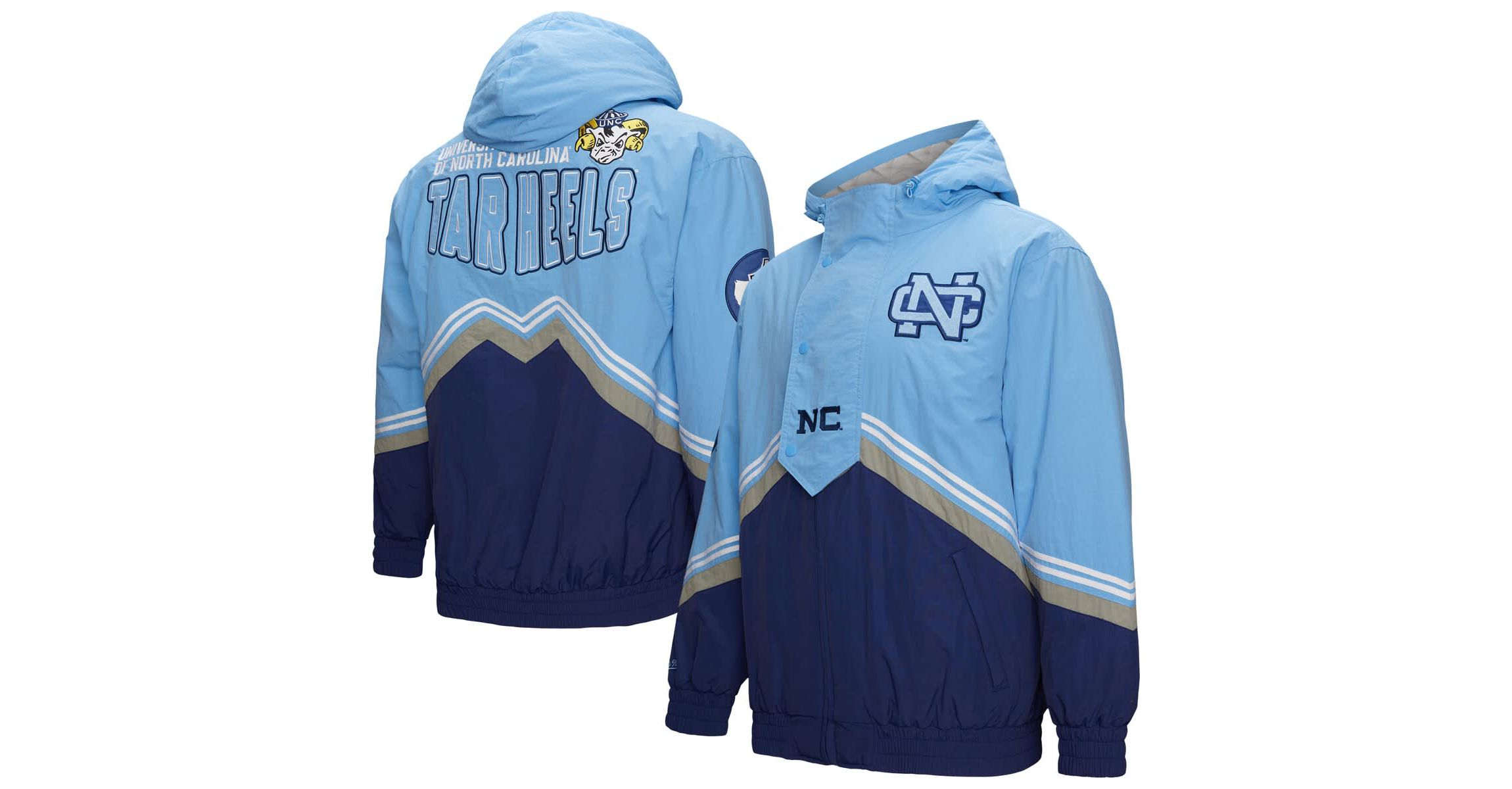 NCAA Navy/Carolina North Carolina Tar Heels Throw It Back Vintage Logo Full-Zip Jacket