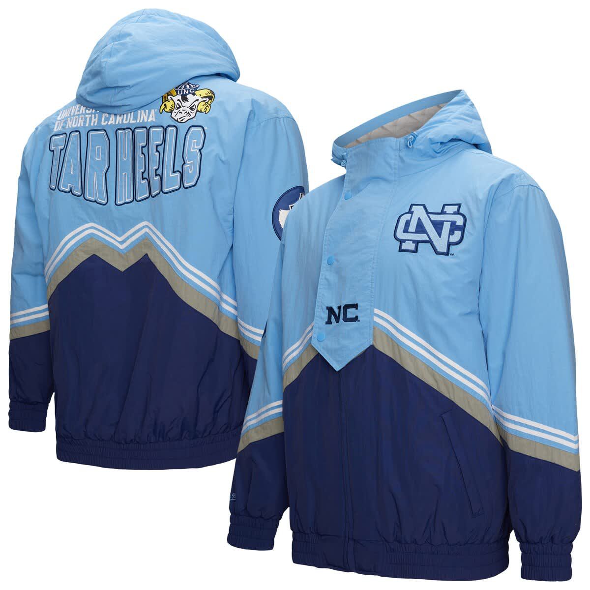 NCAA Navy/Carolina North Carolina Tar Heels Throw It Back Vintage Logo Full-Zip Jacket