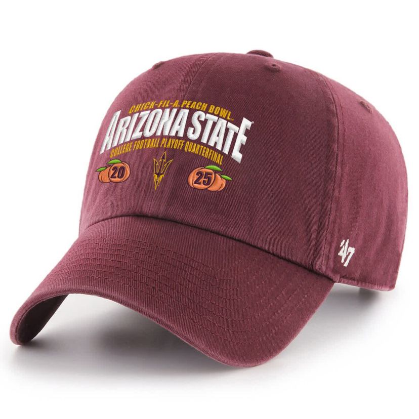 NCAA Arizona State Sun Devils NCAA Football Playoff 2025 Peach Bowl Clean Up Adjustable Hat
