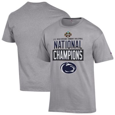 Champion Men's NCAA Penn State Nittany Lions 2024 NCAA Volleyball National s Locker Room T-Shirt, Gray, XL