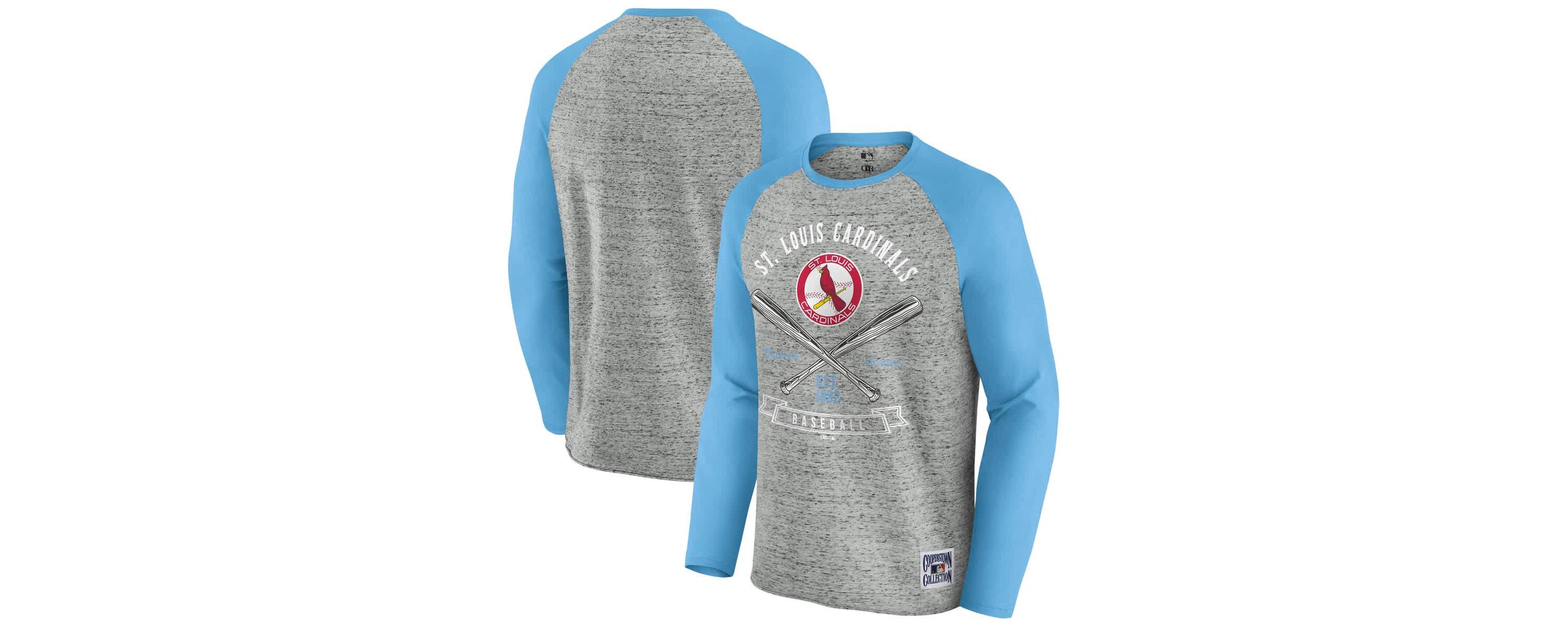 MLB St. Louis Cardinals Raw Edge Raglan Long Sleeve Baseball T-Shirt