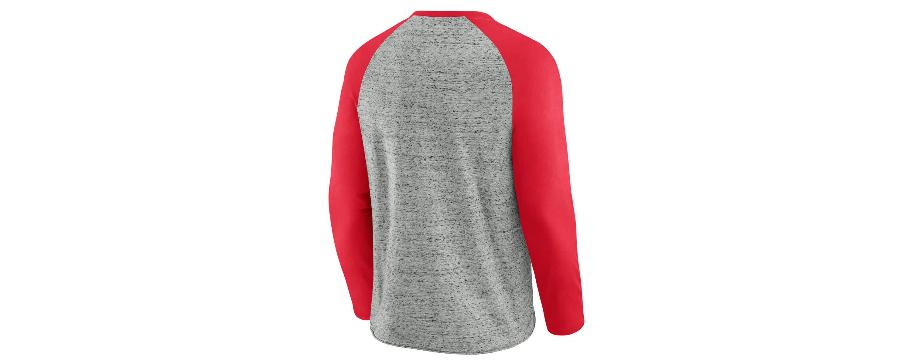 MLB Cincinnati Reds Raw Edge Raglan Long Sleeve Baseball T-Shirt