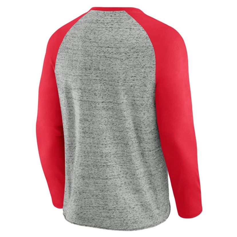 MLB Cincinnati Reds Raw Edge Raglan Long Sleeve Baseball T-Shirt
