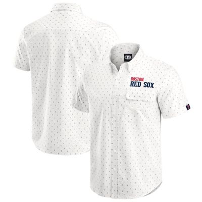 Darius Rucker Collection by Fanatics Men's Boston Red Sox MLB Boston Sox Printed Button-Down Shirt, 2XL