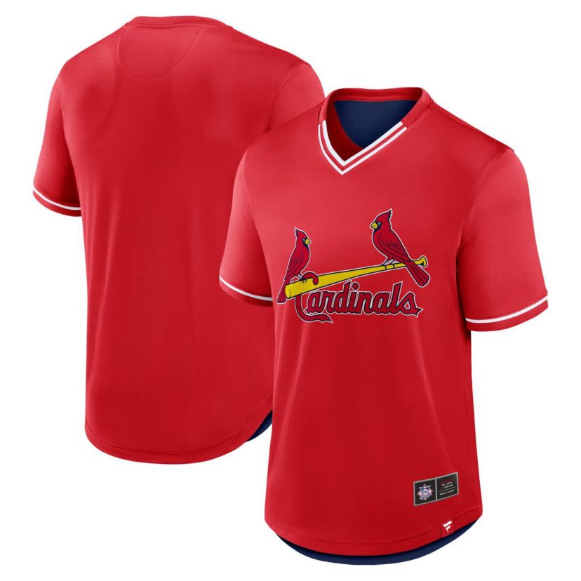 MLB Fanatics St. Louis Cardinals Fantastic Finish V-Neck Fashion T-Shirt