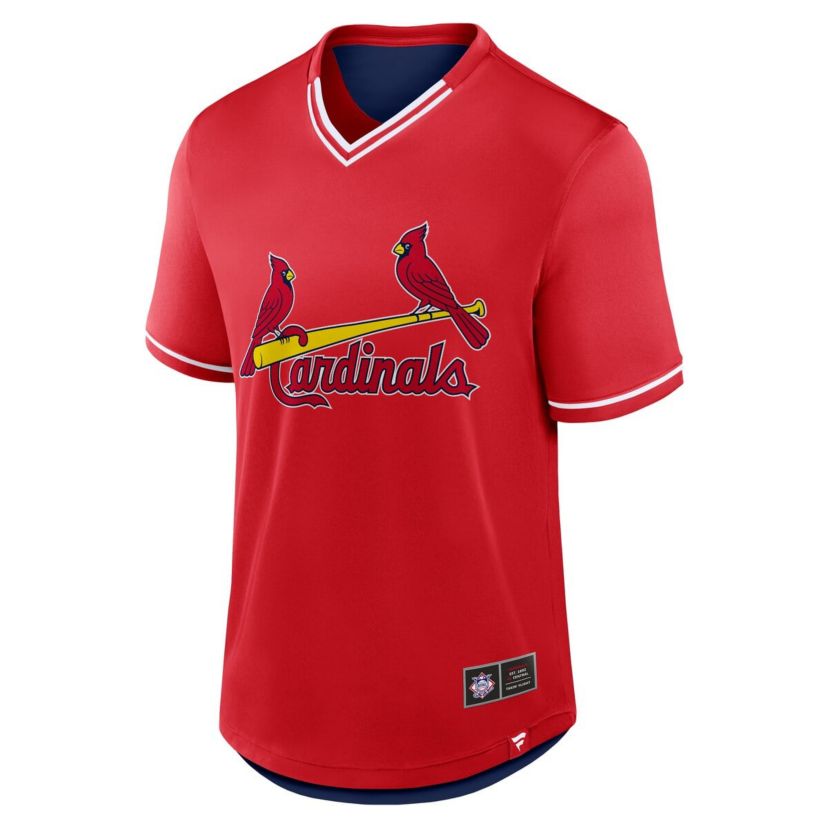 MLB Fanatics St. Louis Cardinals Fantastic Finish V-Neck Fashion T-Shirt