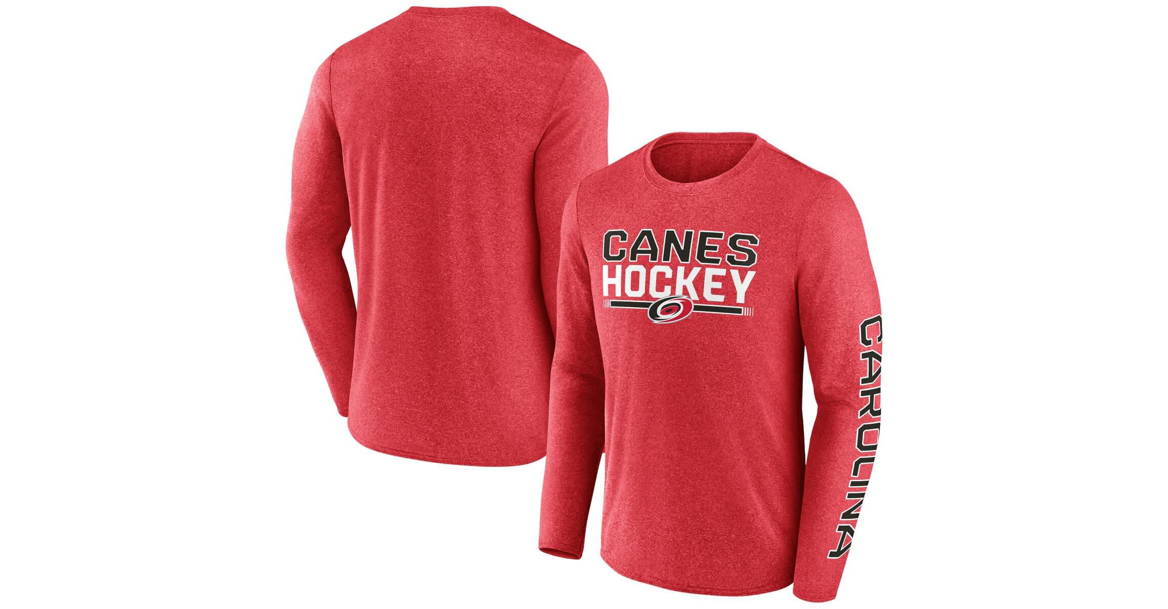 NHL Fanatics Carolina Hurricanes Sweep Iconic Synthetic Long Sleeve T-Shirt