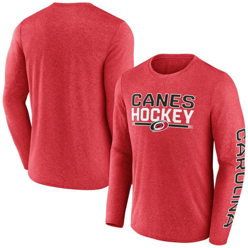 NHL Fanatics Carolina Hurricanes Sweep Iconic Synthetic Long Sleeve T-Shirt