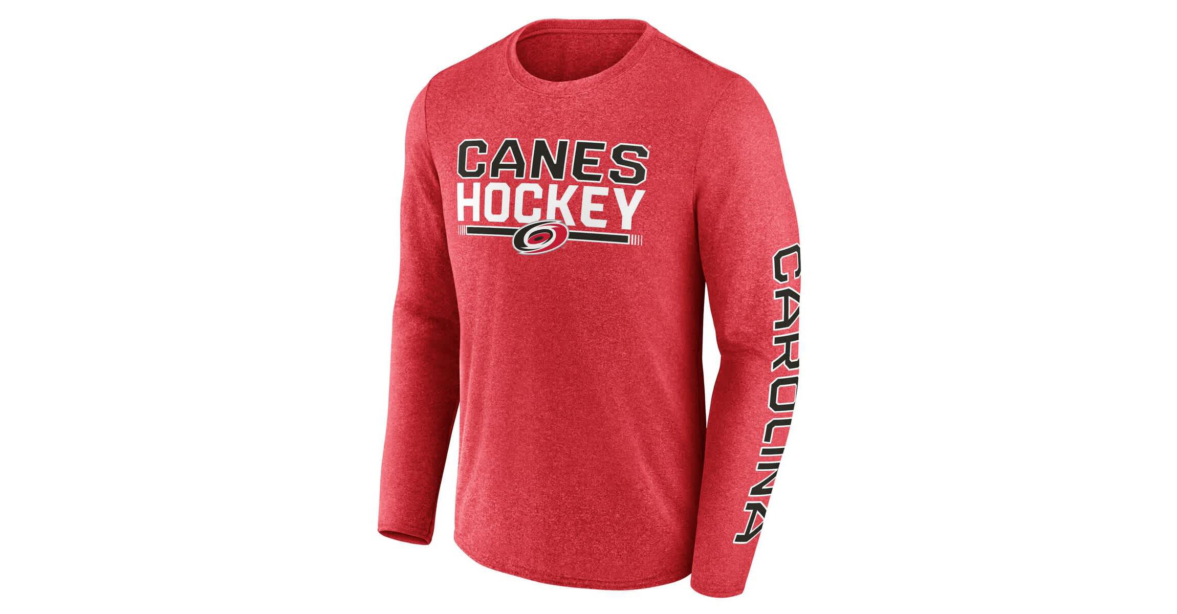 NHL Fanatics Carolina Hurricanes Sweep Iconic Synthetic Long Sleeve T-Shirt