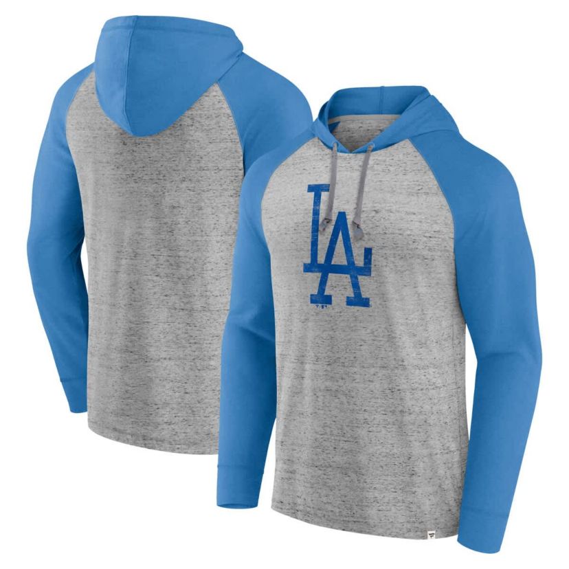 MLB Fanatics Los Angeles Dodgers Single Play Speckled Lightweight Pullover Hoodie