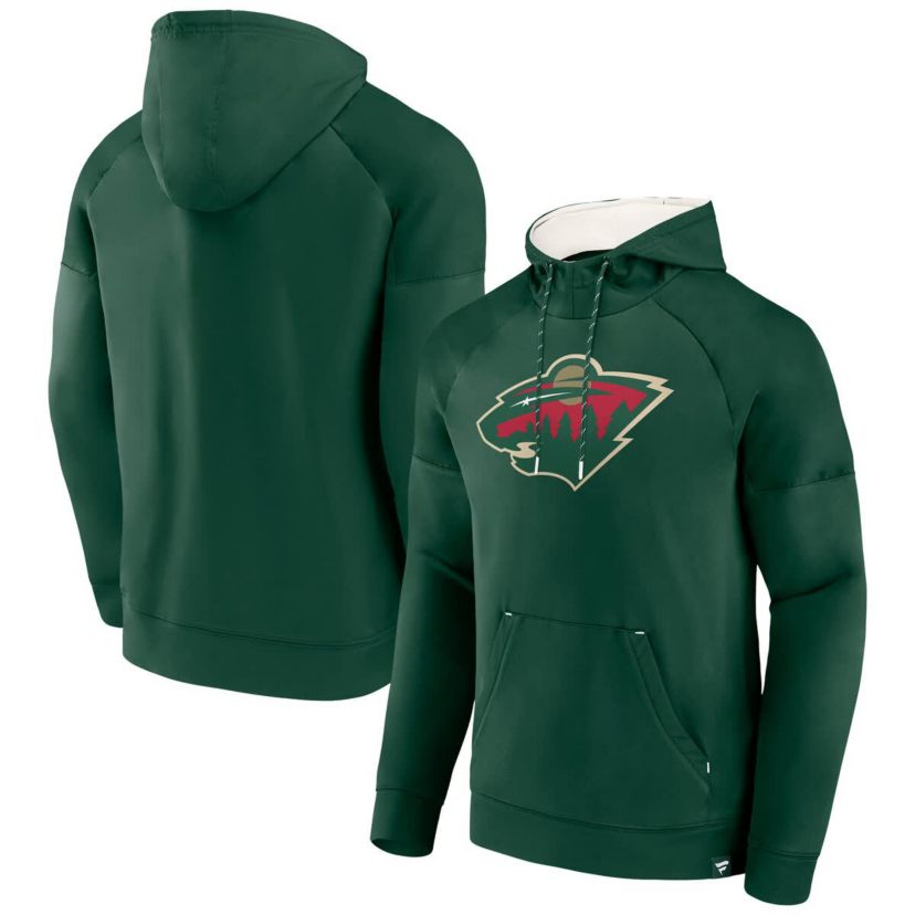 NHL Fanatics Minnesota Wild Iconic Defender Raglan Pullover Hoodie