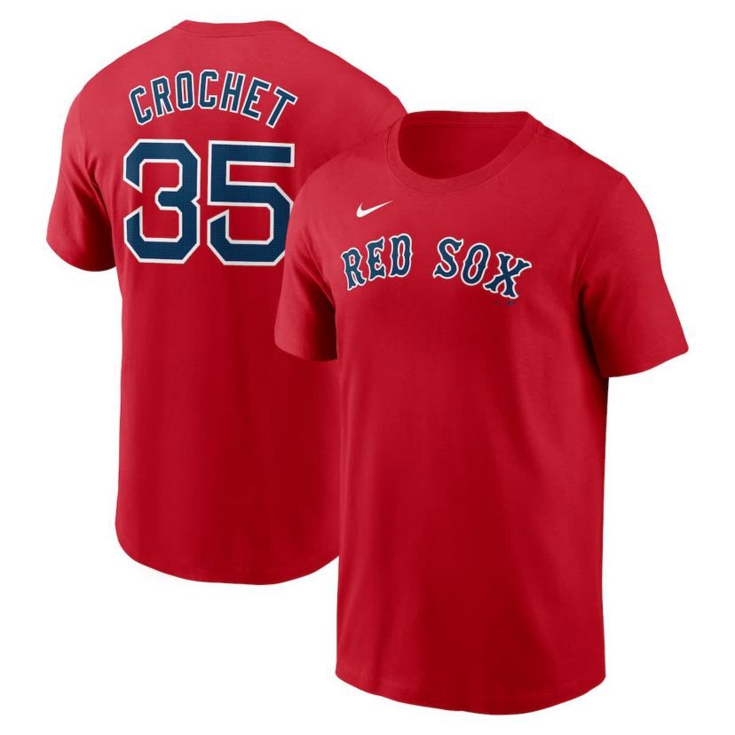 Boston Red Sox MLB Nike Garrett Crochet Boston Sox Fuse Name & Number T-Shirt
