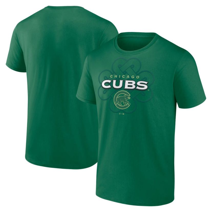 MLB Fanatics Kelly Chicago Cubs Celtic Luck T-Shirt