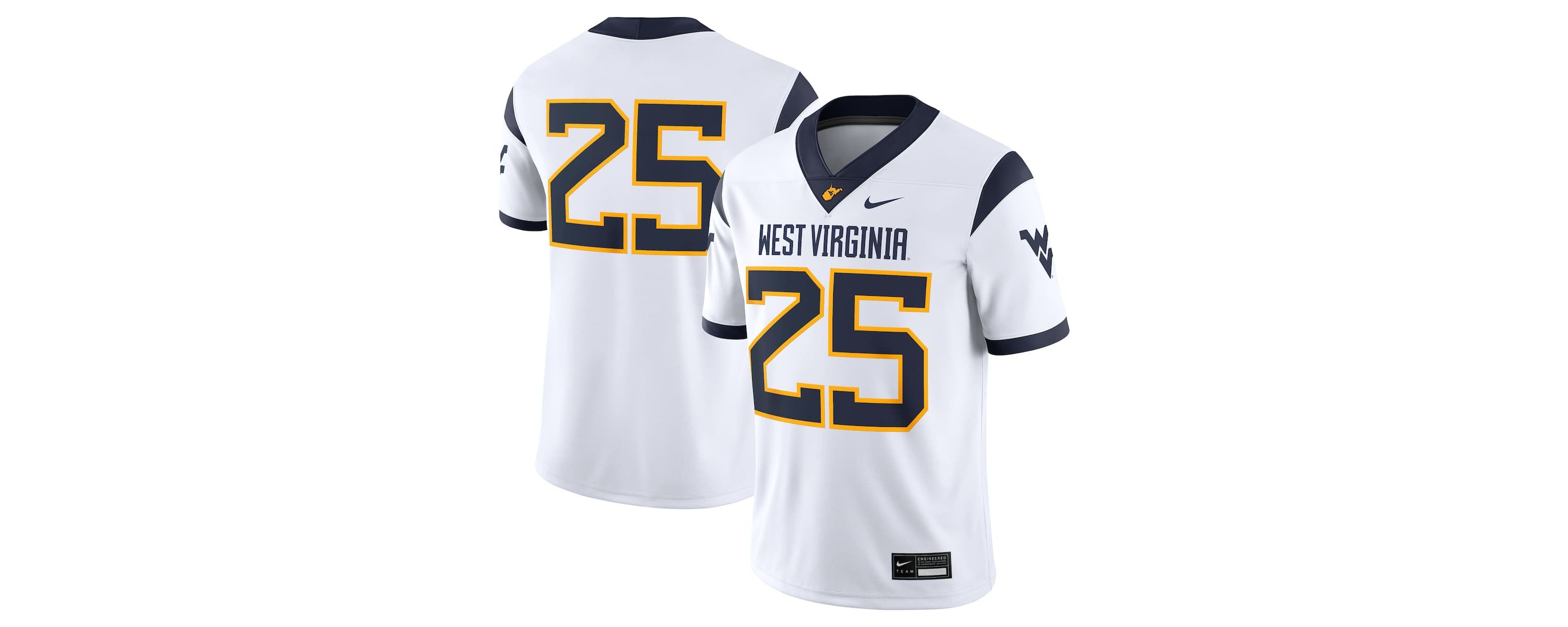 NCAA Nike #25 West Virginia Mountaineers Limited Away Game Jersey