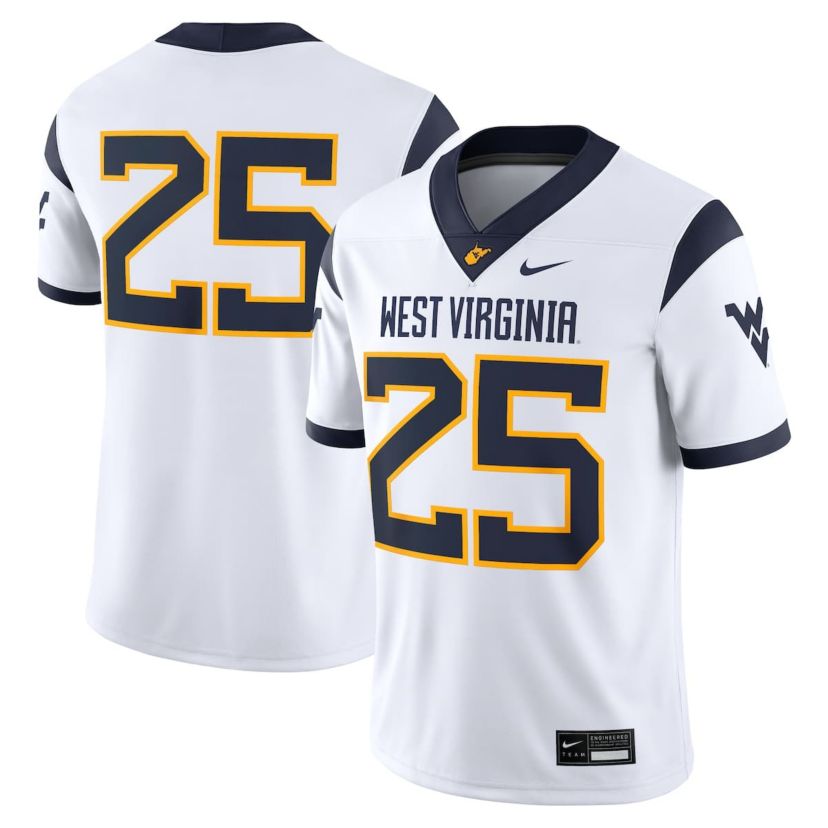 NCAA Nike #25 West Virginia Mountaineers Limited Away Game Jersey