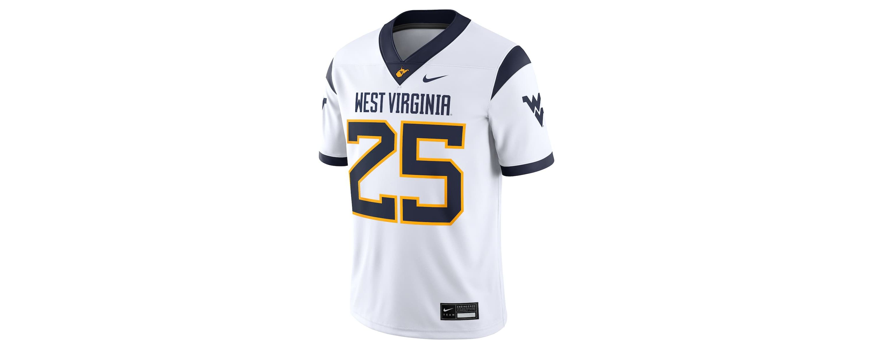 NCAA Nike #25 West Virginia Mountaineers Limited Away Game Jersey