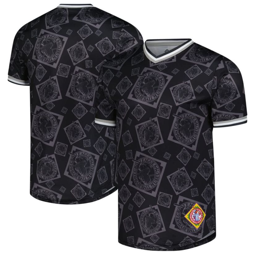 Negro League Negro League Baseball Allover Print V-Neck Baseball Jersey