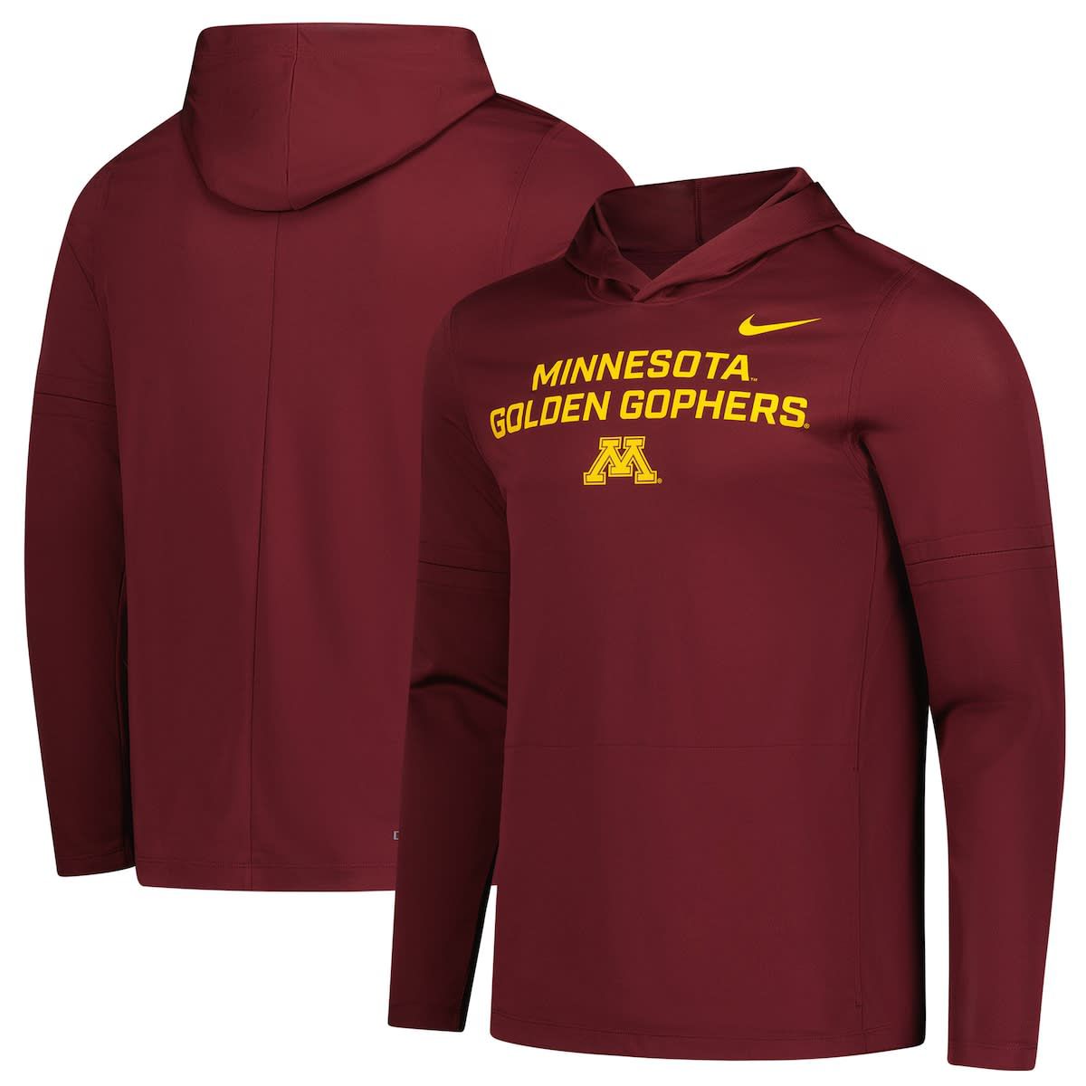 NCAA Nike Minnesota Golden Gophers 2025 Sideline Dri-FIT Long Sleeve Hoodie T-Shirt