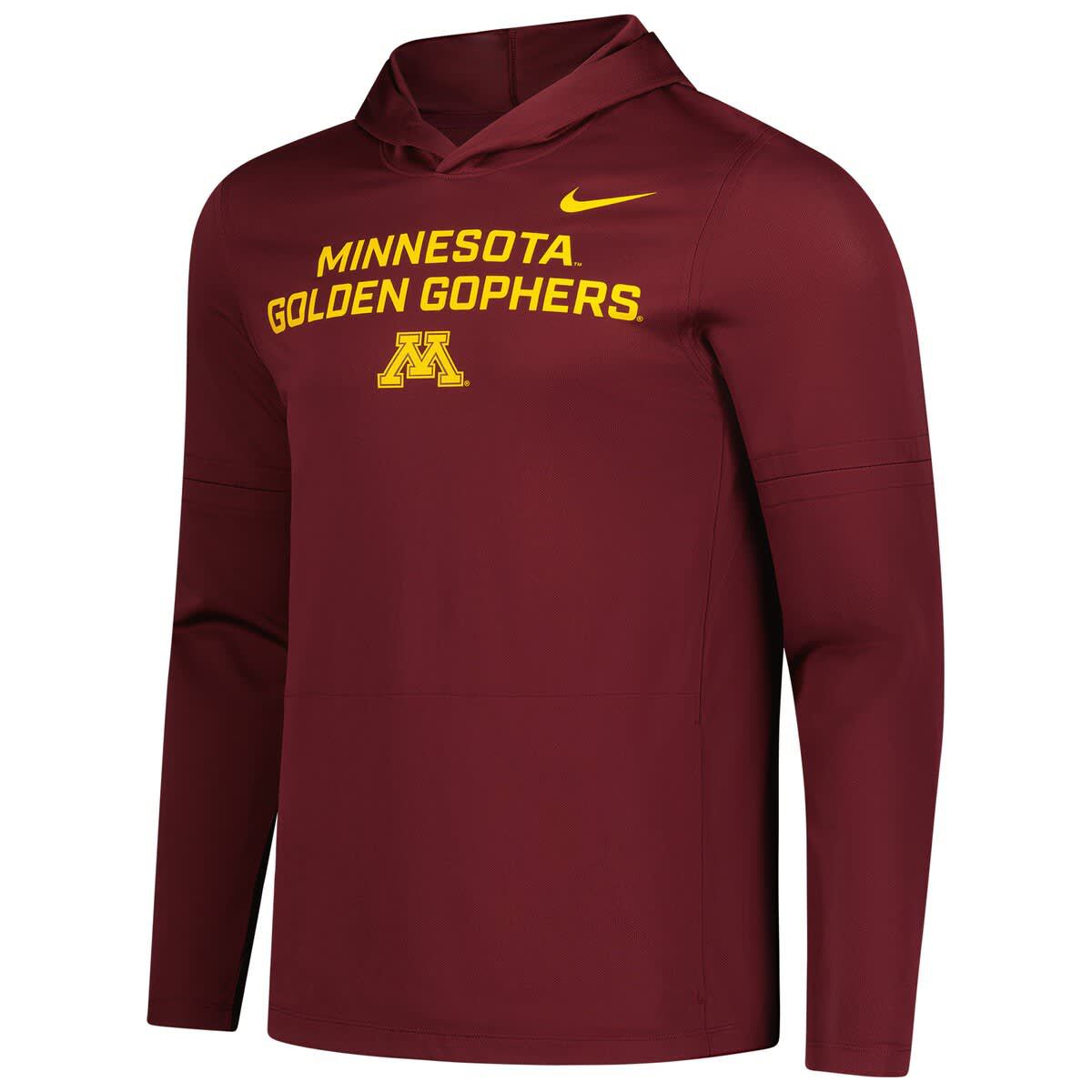 NCAA Nike Minnesota Golden Gophers 2025 Sideline Dri-FIT Long Sleeve Hoodie T-Shirt