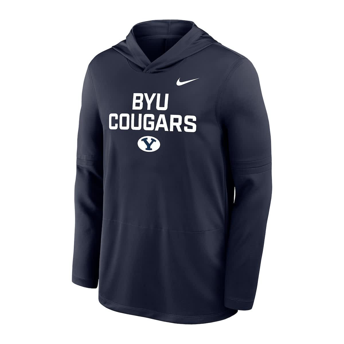 NCAA Nike BYU Cougars 2025 Sideline Dri-FIT Long Sleeve Hoodie T-Shirt