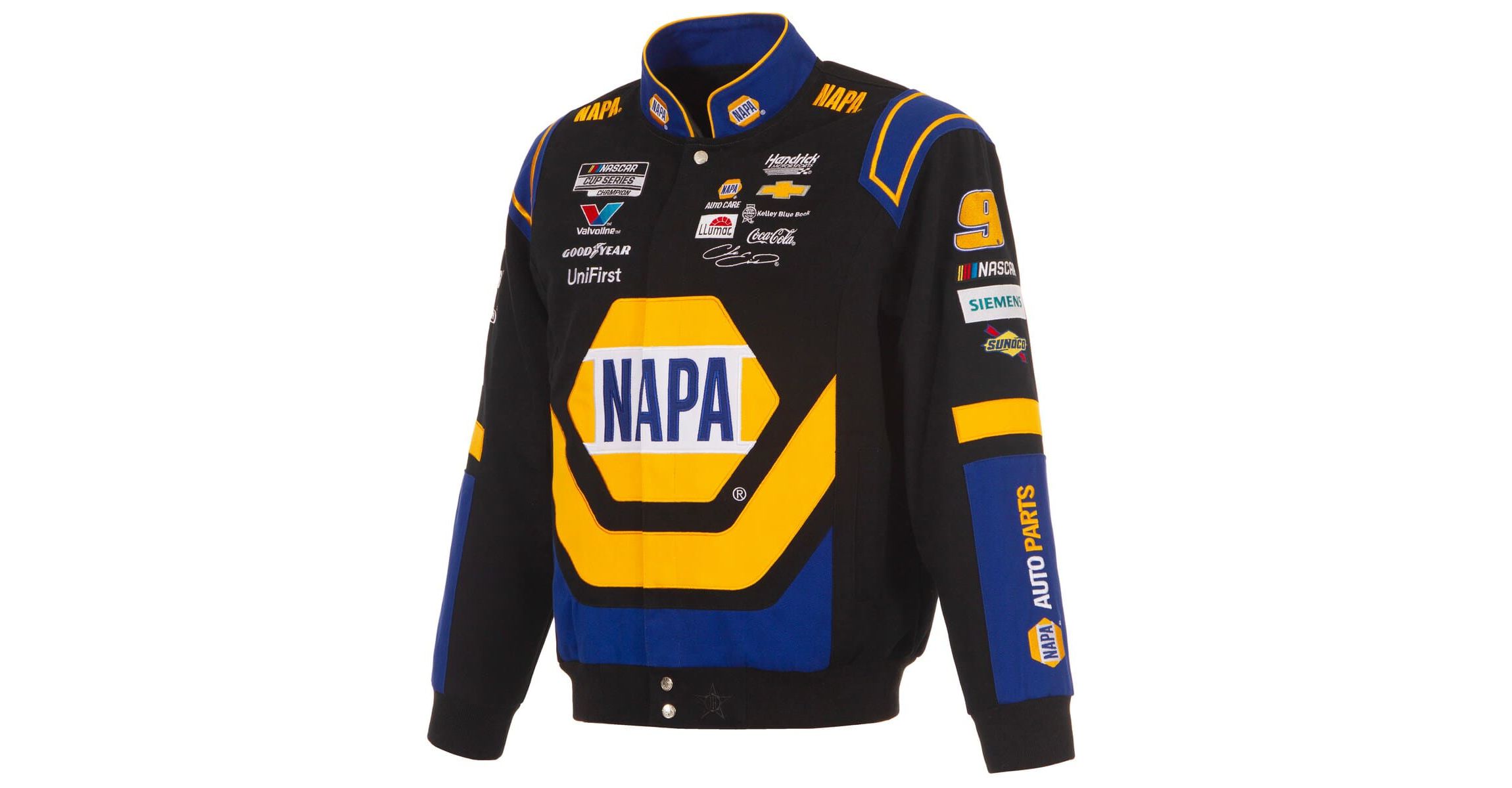 NASCAR Black/Royal Chase Elliott NAPA Full-Snap Twill Uniform Jacket