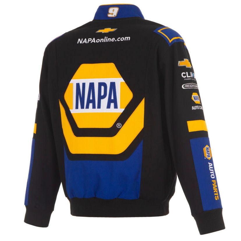 NASCAR Black/Royal Chase Elliott NAPA Full-Snap Twill Uniform Jacket
